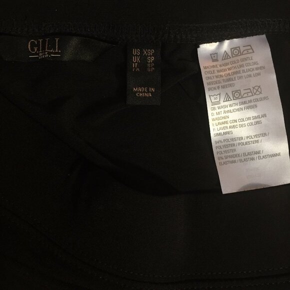 QVC G.I.L.I. black skirt overskirt with hidden mini slits XSP - Picture 4 of 7